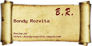 Bondy Rozvita névjegykártya